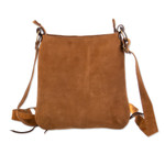 Suede sling, 'Ripple Effect in Caramel' - Handcrafted Suede Sling in Caramel from Peru