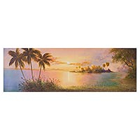 'Magic Amazon' - Signed Landscape Painting of a Jungle Sunset from Peru