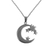 Sterling silver pendant necklace, 'Fairy tale Night' - Sterling Silver Crescent Moon and Stars Pendant Necklace (image 2c) thumbail