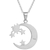 Sterling silver pendant necklace, 'Fairy tale Night' - Sterling Silver Crescent Moon and Stars Pendant Necklace (image 2d) thumbail