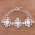 Sterling silver pendant link bracelet, 'Dazzling Inca Cross' - Chakana Inca Cross Sterling Silver Pendant Link Bracelet (image 2) thumbail
