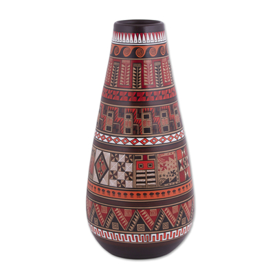 Artisan Crafted Ceramic Decorative Vase from Peru