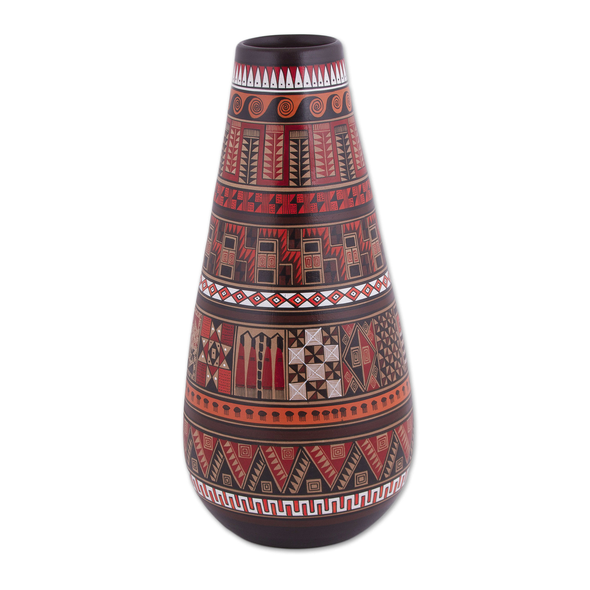 UNICEF Market Artisan Crafted Ceramic Decorative Vase From Peru