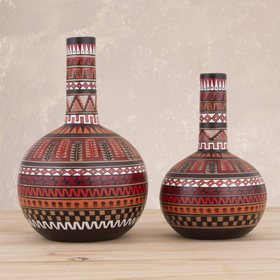 Ceramic decorative vases, Ceremonial Rites (pair)
