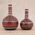 Ceramic decorative vases, 'Ceremonial Rites' (pair) - Two Handcrafted Ceramic Decorative Vases from Peru thumbail