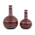 Ceramic decorative vases, 'Ceremonial Rites' (pair) - Two Handcrafted Ceramic Decorative Vases from Peru (image 2a) thumbail