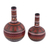 Ceramic decorative vases, 'Ceremonial Rites' (pair) - Two Handcrafted Ceramic Decorative Vases from Peru (image 2c) thumbail