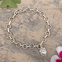 Modern Sterling Silver Heart Bracelet from Taxco - Everlasting Heart