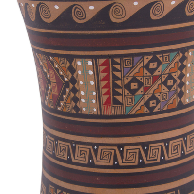 Keramische dekorative Vase, 'Heiliger Kero'. - Traditionelle Keramik-Dekorvase im Inka-Stil aus Peru