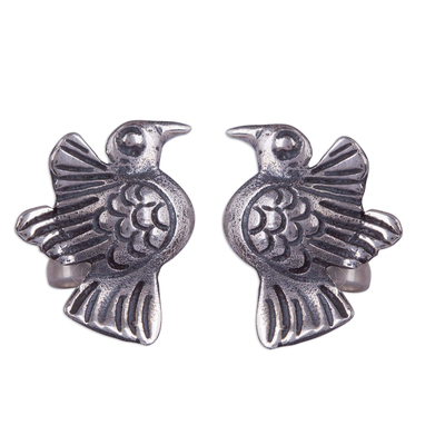 Bird-Themed Sterling Silver Stud Earrings from Peru