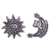 Sterling silver stud earrings, 'Stellar Royalty' - Sterling Silver Sun and Moon Stud Earrings from Peru