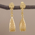 Gold plated filigree dangle earrings, 'Glistening Utopia' - Gold Plated Sterling Silver Filigree Earrings from Peru (image 2) thumbail