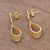 Gold plated filigree dangle earrings, 'Glistening Utopia' - Gold Plated Sterling Silver Filigree Earrings from Peru (image 2b) thumbail