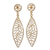 Gold plated sterling silver filigree dangle earrings, 'Glistening Waves' - Gold Plated Silver Filigree Dangle Earrings from Peru thumbail