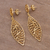 Gold plated sterling silver filigree dangle earrings, 'Glistening Waves' - Gold Plated Silver Filigree Dangle Earrings from Peru (image 2b) thumbail