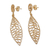 Gold plated sterling silver filigree dangle earrings, 'Glistening Waves' - Gold Plated Silver Filigree Dangle Earrings from Peru (image 2c) thumbail
