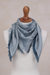 Baby alpaca and silk blend scarf, 'Dragonfly in Teal' - Baby Alpaca and Silk Blend Teal Dragonfly Reversible Scarf (image 2d) thumbail