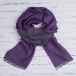 Baby alpaca and silk blend scarf, 'Options in Plum' - Baby Alpaca and Silk Blend Plum and Grey Reversible Scarf