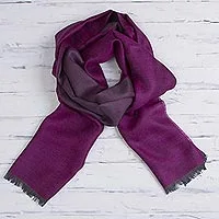 Baby alpaca and silk blend scarf, Options in Currant