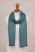 Baby alpaca and silk blend scarf, 'Options in Teal' - Baby Alpaca and Silk Blend Teal and Grey Reversible Scarf (image 2c) thumbail