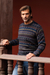 Men's 100% alpaca sweater, 'Tempest' - Men's Patterned Earth Tones 100% Alpaca Pullover Sweater (image 2b) thumbail