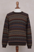 Men's 100% alpaca sweater, 'Forest Sunset' - Men's Patterned Autumn Colors 100% Alpaca Pullover Sweater (image 2d) thumbail