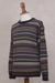 Men's 100% alpaca sweater, 'Professor' - Men's Striped and Patterned 100% Alpaca Pullover Sweater (image 2e) thumbail