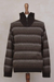 Men's 100% alpaca sweater, 'Seismic' - Men's Brown Striped 100% Alpaca Pullover Sweater (image 2g) thumbail