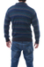 Men's 100% alpaca sweater, 'Gale Force' - Men's Blue and Green Striped 100% Alpaca Pullover Sweater (image 2d) thumbail
