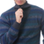 Men's 100% alpaca sweater, 'Gale Force' - Men's Blue and Green Striped 100% Alpaca Pullover Sweater (image 2e) thumbail