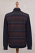 Men's 100% alpaca sweater, 'Intrigue' - Men's Multi-Color Striped 100% Alpaca Pullover Sweater (image 2c) thumbail
