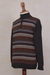 Men's 100% alpaca sweater, 'Archeology' - Men's Multi-Color Striped 100% Alpaca Pullover Sweater (image 2f) thumbail