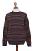 Men's 100% alpaca sweater, 'Complexity' - Men's Multi-Color Striped 100% Alpaca Pullover Sweater