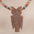 Ceramic beaded pendant necklace, 'Nocturnal Vigilance' - Owl-Shaped Ceramic Beaded Pendant Necklace from Peru (image 2) thumbail