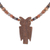 Ceramic beaded pendant necklace, 'Nocturnal Vigilance' - Owl-Shaped Ceramic Beaded Pendant Necklace from Peru