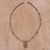 Ceramic beaded pendant necklace, 'Nocturnal Vigilance' - Owl-Shaped Ceramic Beaded Pendant Necklace from Peru (image 2b) thumbail