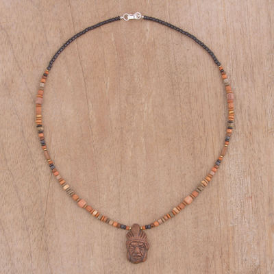 Ceramic Beaded Pendant Necklace of an Inca Warrior from Peru - Tough ...