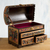 Leather and wood jewelry box, 'Guardian Birds' - Tooled Leather, Cedar Embellished Wood Domed-Lid Jewelry Box (image 2b) thumbail