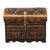 Leather and wood jewelry box, 'Guardian Birds' - Tooled Leather, Cedar Embellished Wood Domed-Lid Jewelry Box (image 2c) thumbail