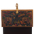Leather and wood jewelry box, 'Treasure Garden in Amber' - Leather and Cedar Embellished Wood Mirrored-Lid Jewelry Box (image 2f) thumbail
