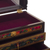 Leather and wood jewelry box, 'Treasure Garden in Amber' - Leather and Cedar Embellished Wood Mirrored-Lid Jewelry Box (image 2g) thumbail