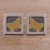 Aretes de plata de ley con detalles dorados (cuadrados) - Aretes de mariposa de plata con detalles dorados de Perú