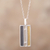 Gold accent sterling silver pendant necklace, 'Window of Light' - Rectangular Gold Accent Silver Pendant Necklace from Peru