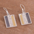 Gold accent sterling silver dangle earrings, 'Windows of Light' - Rectangular Gold Accent Silver Dangle Earrings from Peru (image 2b) thumbail