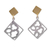 Gold accent sterling silver dangle earrings, 'Gleaming Cards' - Square-Shaped Gold Accent Sterling Silver Earrings from Peru (image 2a) thumbail
