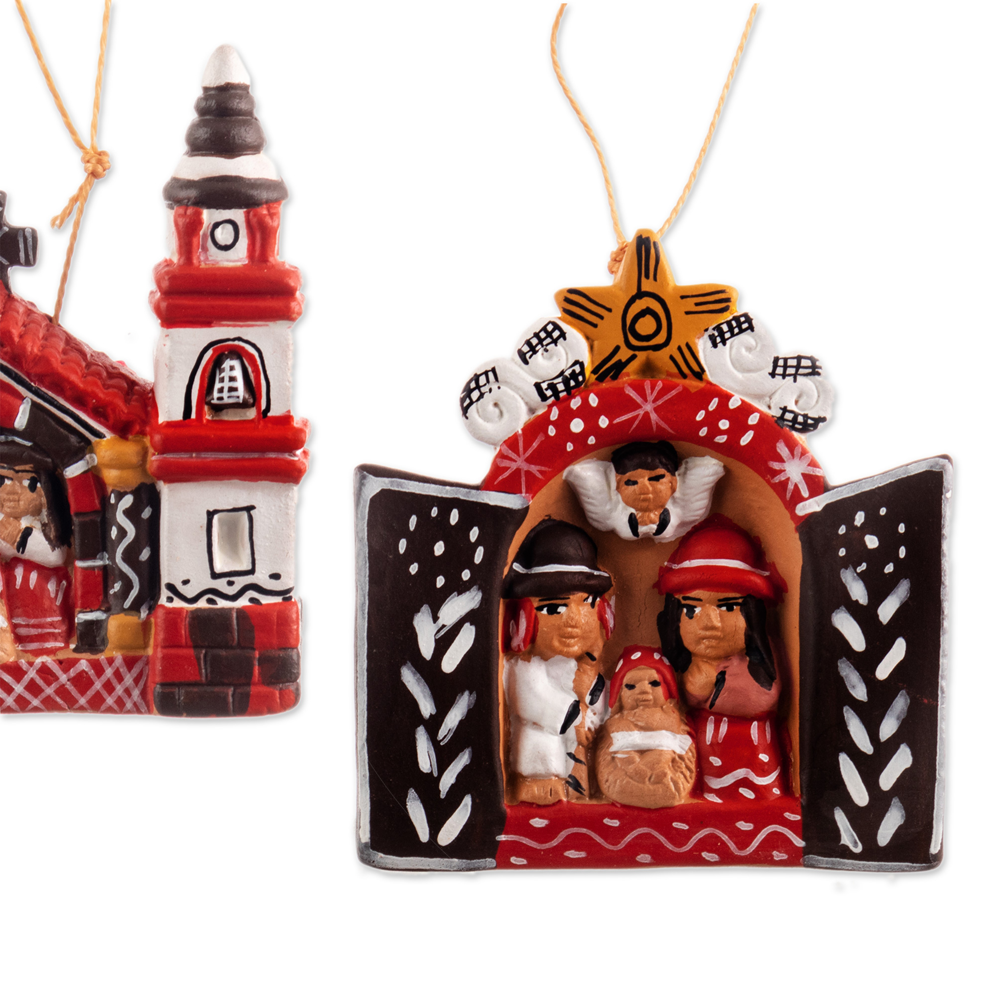 UNICEF Market | 3 Ceramic Christmas Ornaments with Peruvian Nativity ...