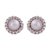 Cultured pearl stud earrings, 'Lassoed Glow' - Rope Motif Cultured Pearl Stud Earrings from Peru (image 2a) thumbail