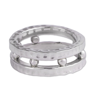 Men's sterling silver band ring, 'Gleaming Thor' - Men's Sterling Silver Band Ring from Peru