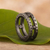 Men's sterling silver band ring, 'Dark Thor' - Men's Dark Sterling Silver Band Ring from Peru thumbail
