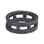 Men's sterling silver band ring, 'Dark Thor' - Men's Dark Sterling Silver Band Ring from Peru